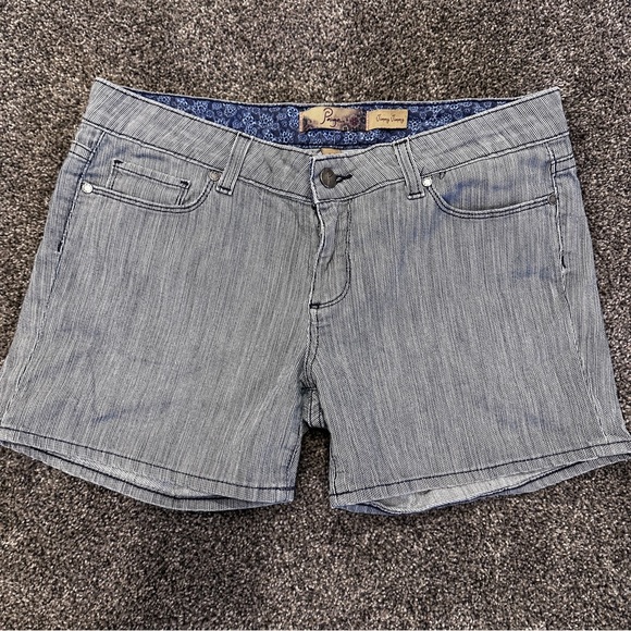 Paige Denim “Jimmy Jimmy” Mid Rise Shorts, Size 28 in Central Stripe, EUC - Picture 2 of 3